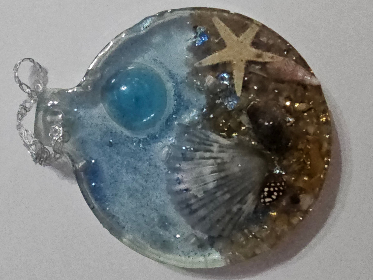 Christmas ornaments - round seascape art for your Christmas tree