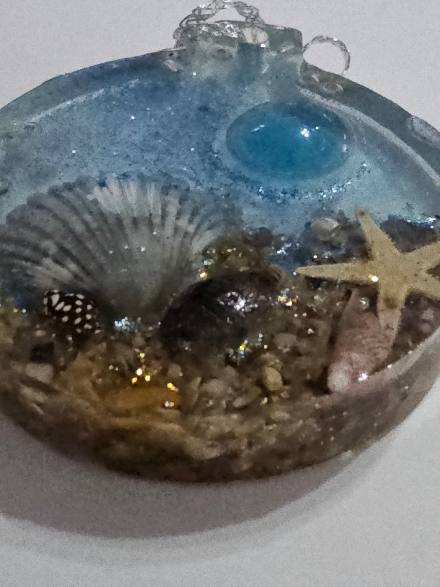 Christmas ornaments - round seascape art for your Christmas tree
