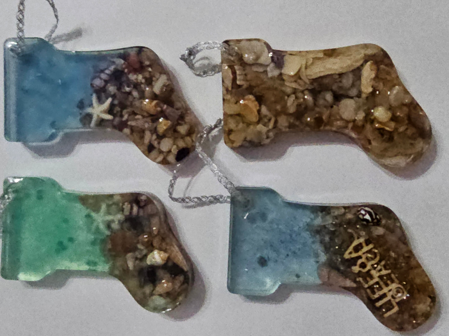 Christmas ornaments - seascape stockings