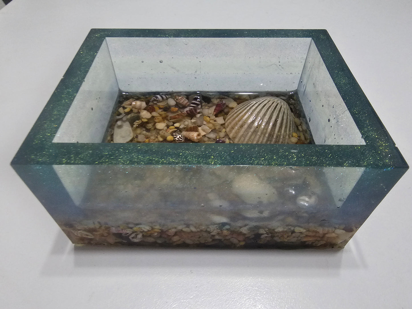 Submerged sea floor translucent blue bowl