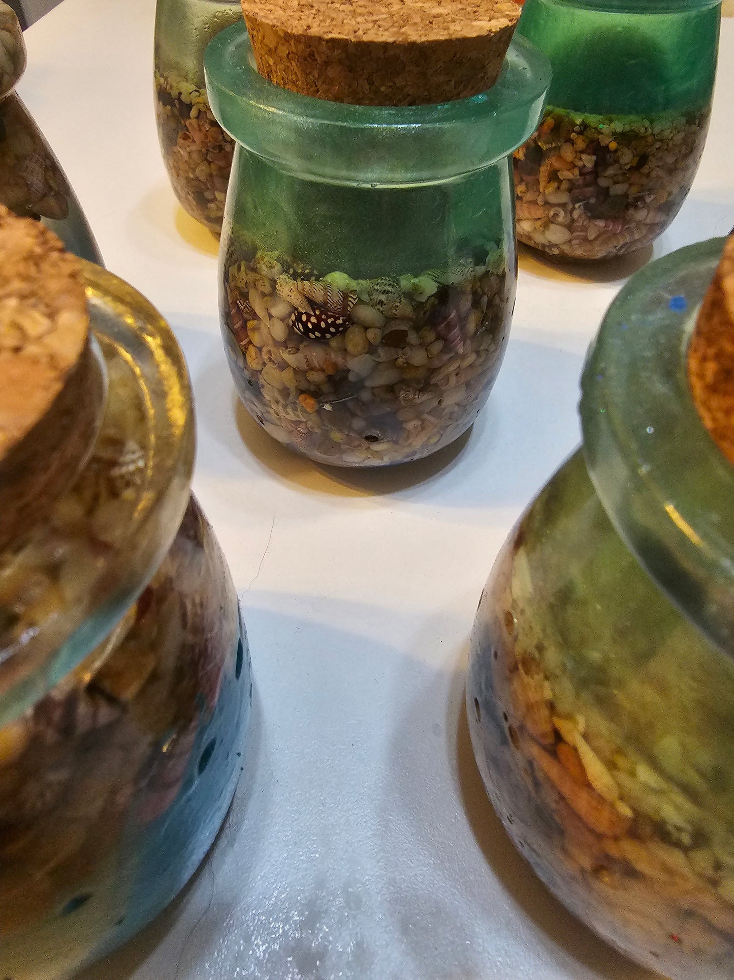 Coastal living storage jar/ spice jar seascape designs