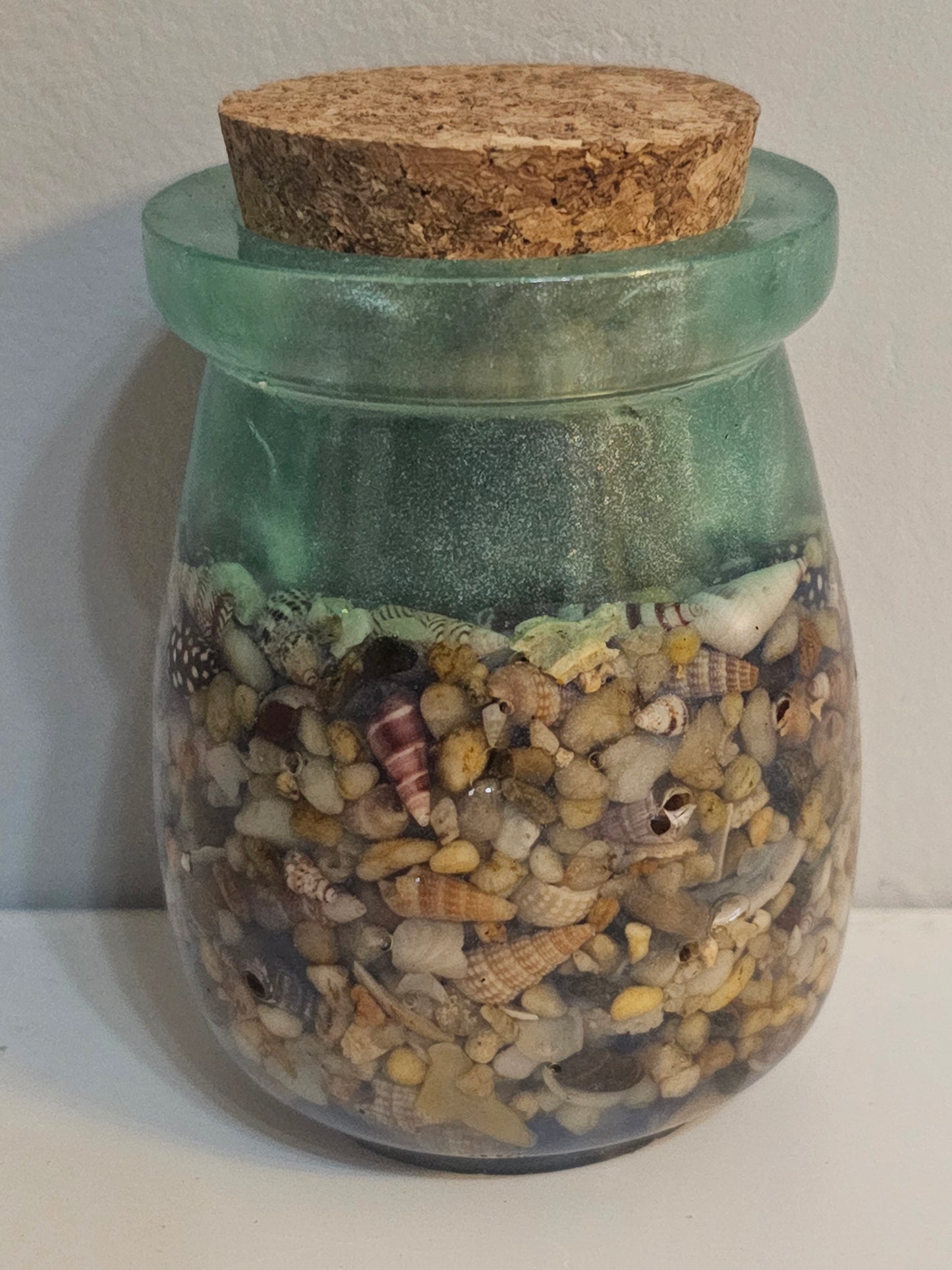 Coastal living storage jar/ spice jar seascape designs