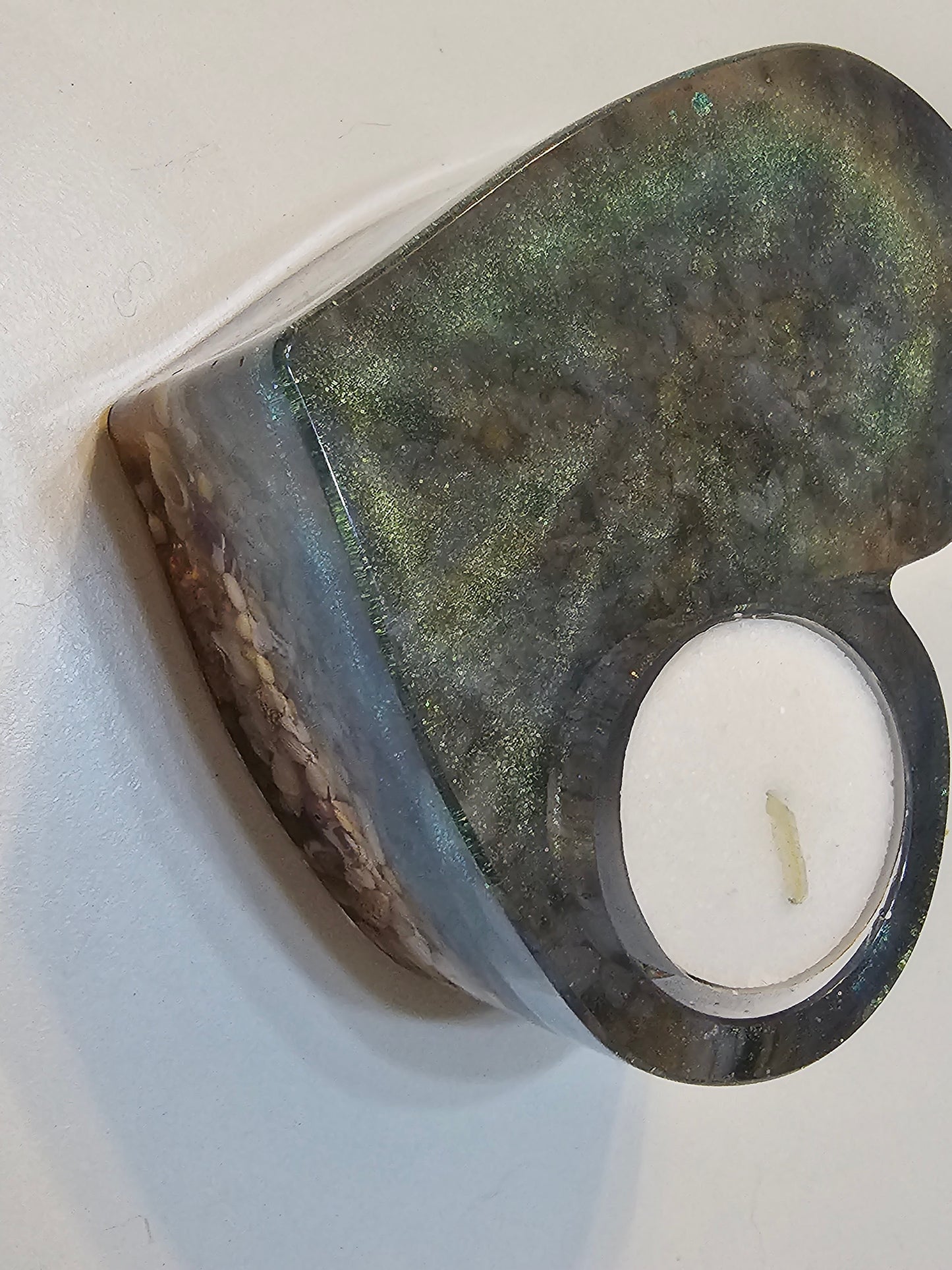 Table art - seascape tealight candle holders