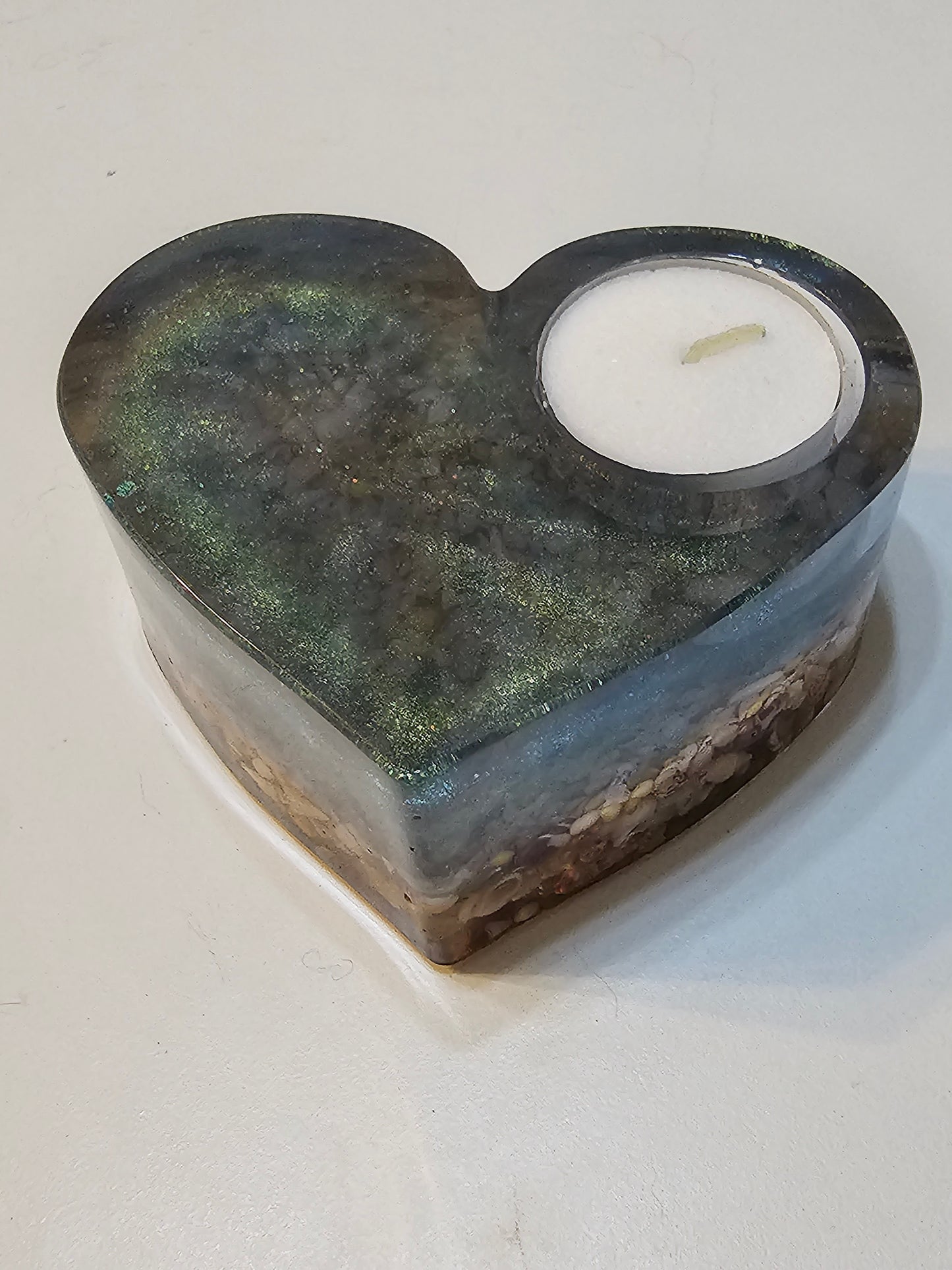 Table art - seascape tealight candle holders