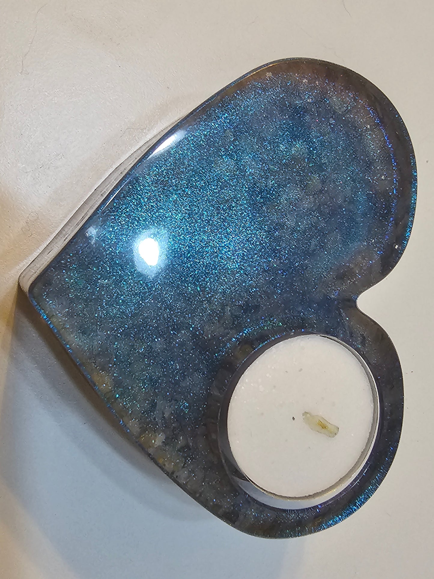 Table art - seascape tealight candle holders