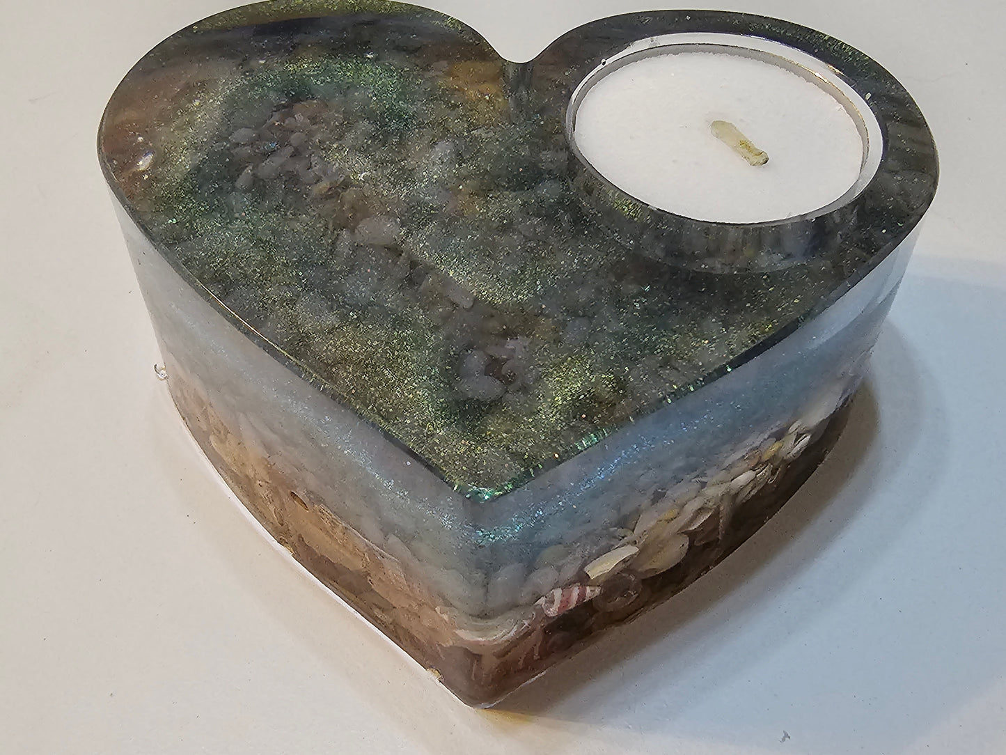 Table art - seascape tealight candle holders