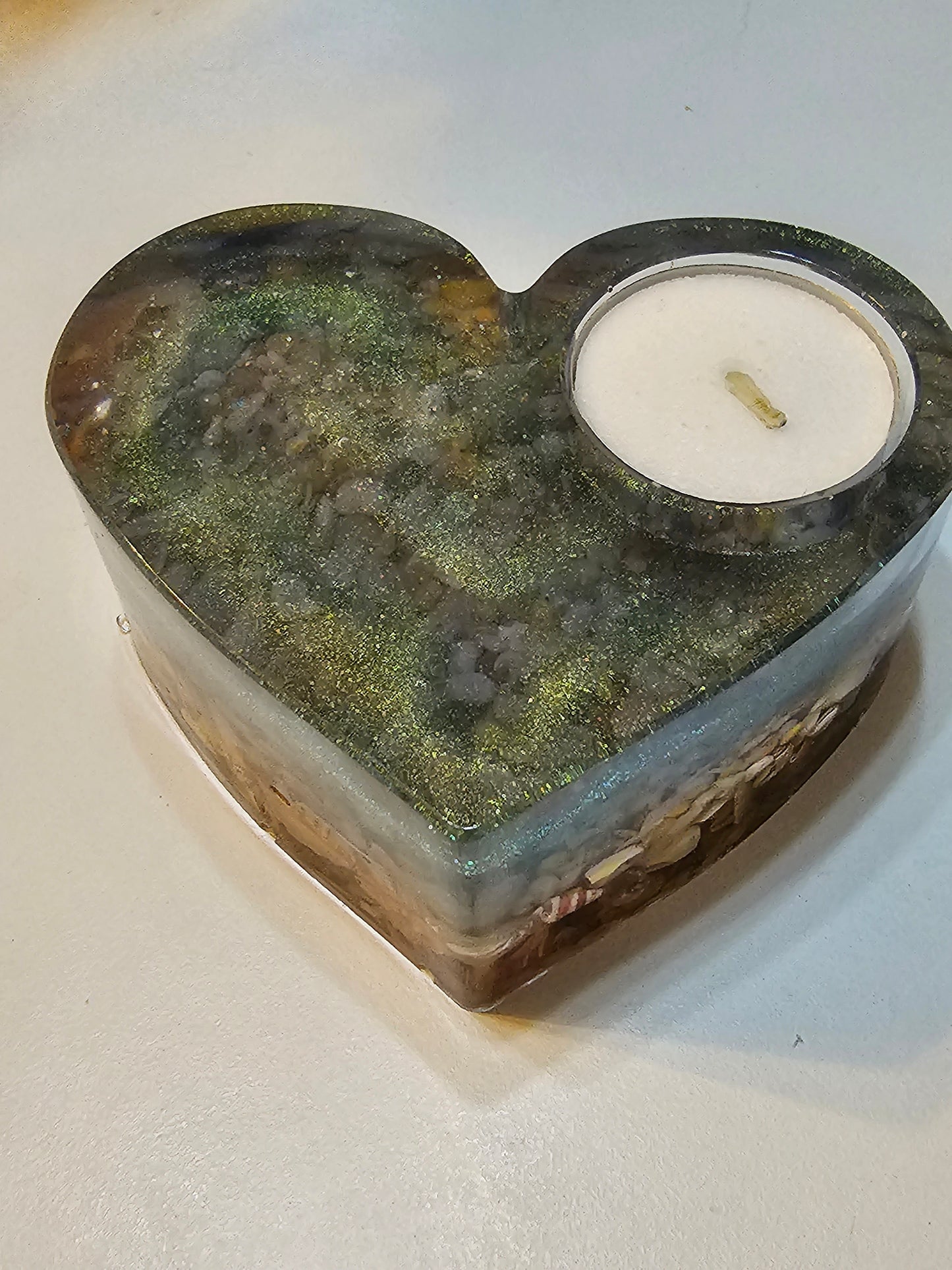 Table art - seascape tealight candle holders