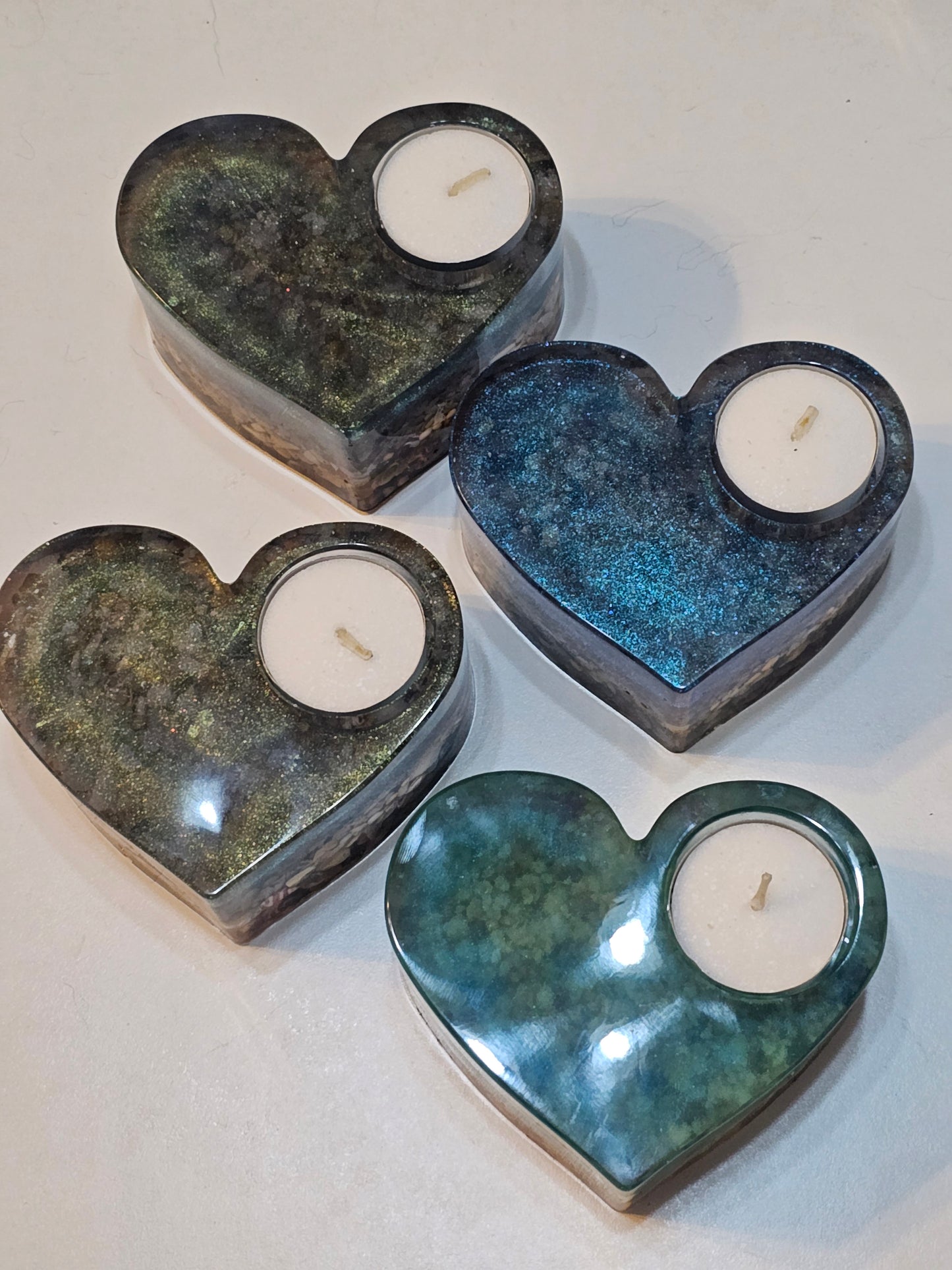Table art - seascape tealight candle holders