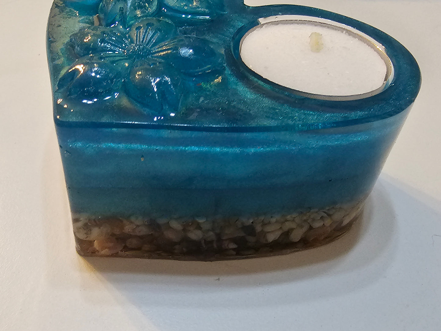 Table art - seascape tealight candle holders