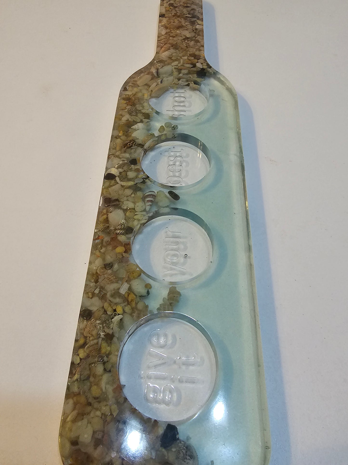 Ocean inspired shot glass tray/ tealight candle tray