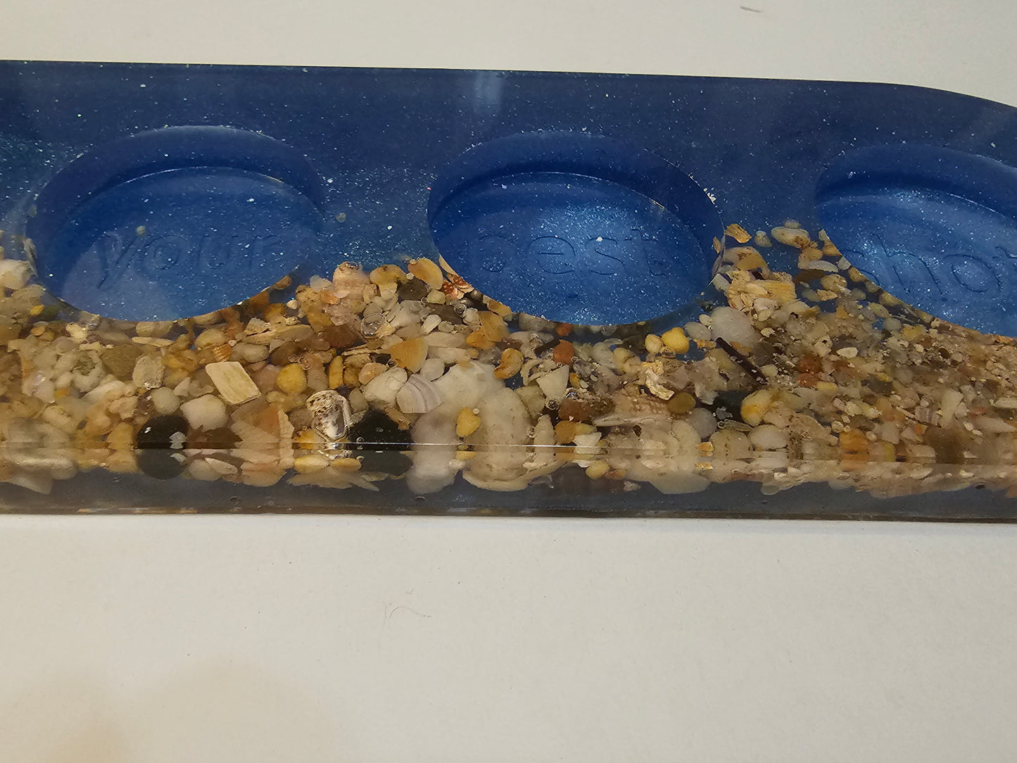 Ocean inspired shot glass tray/ tealight candle tray