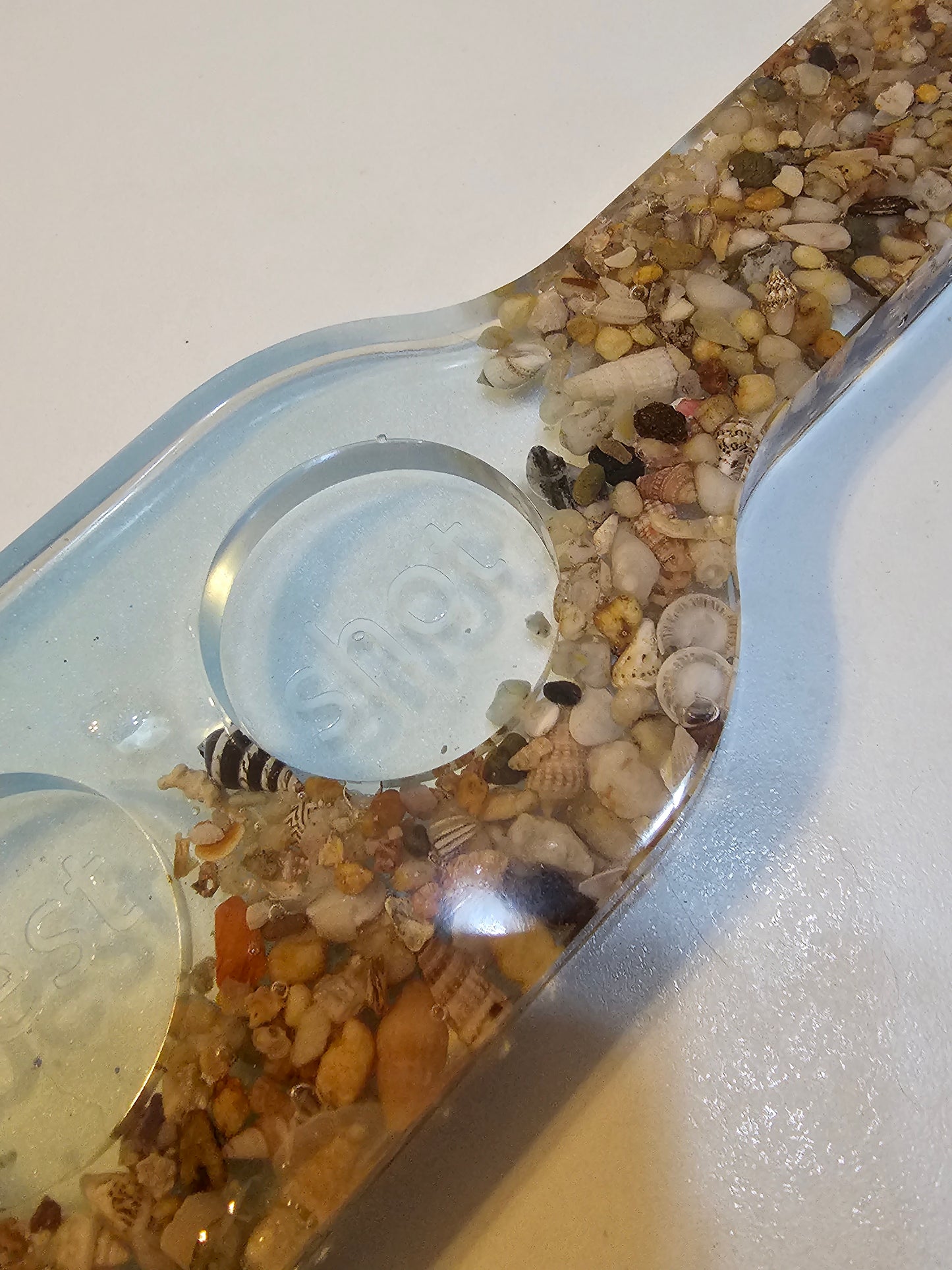 Ocean inspired shot glass tray/ tealight candle tray