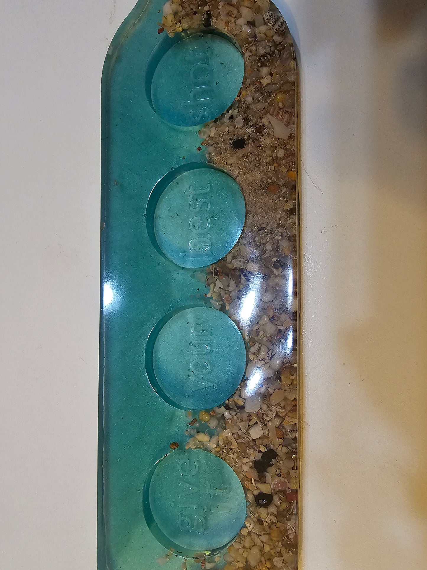 Ocean inspired shot glass tray/ tealight candle tray
