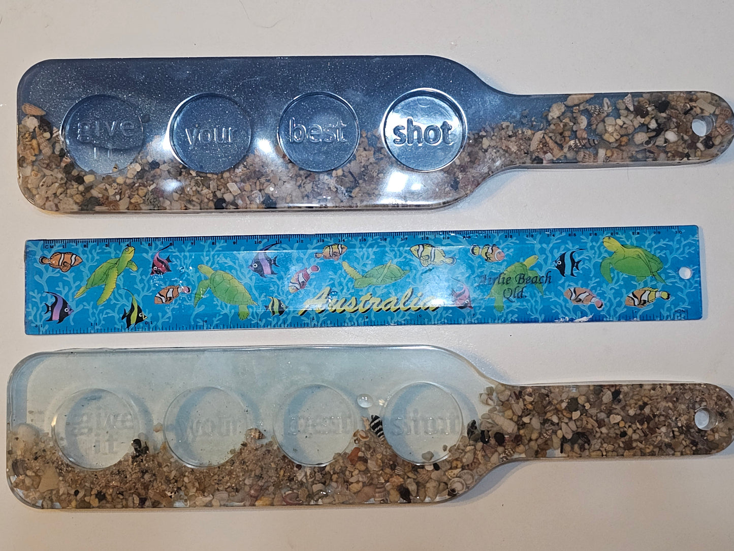 Ocean inspired shot glass tray/ tealight candle tray