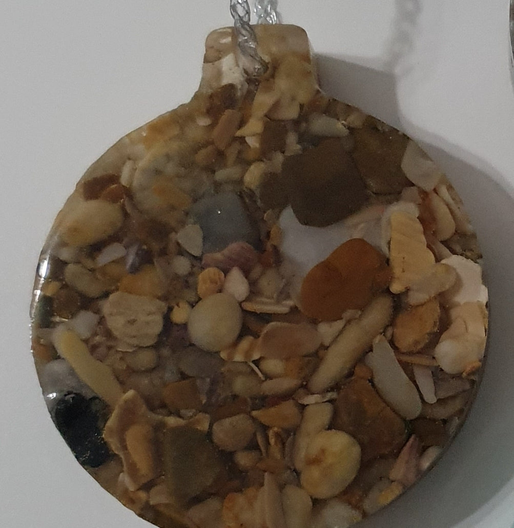 Christmas ornaments - round seascape art for your Christmas tree