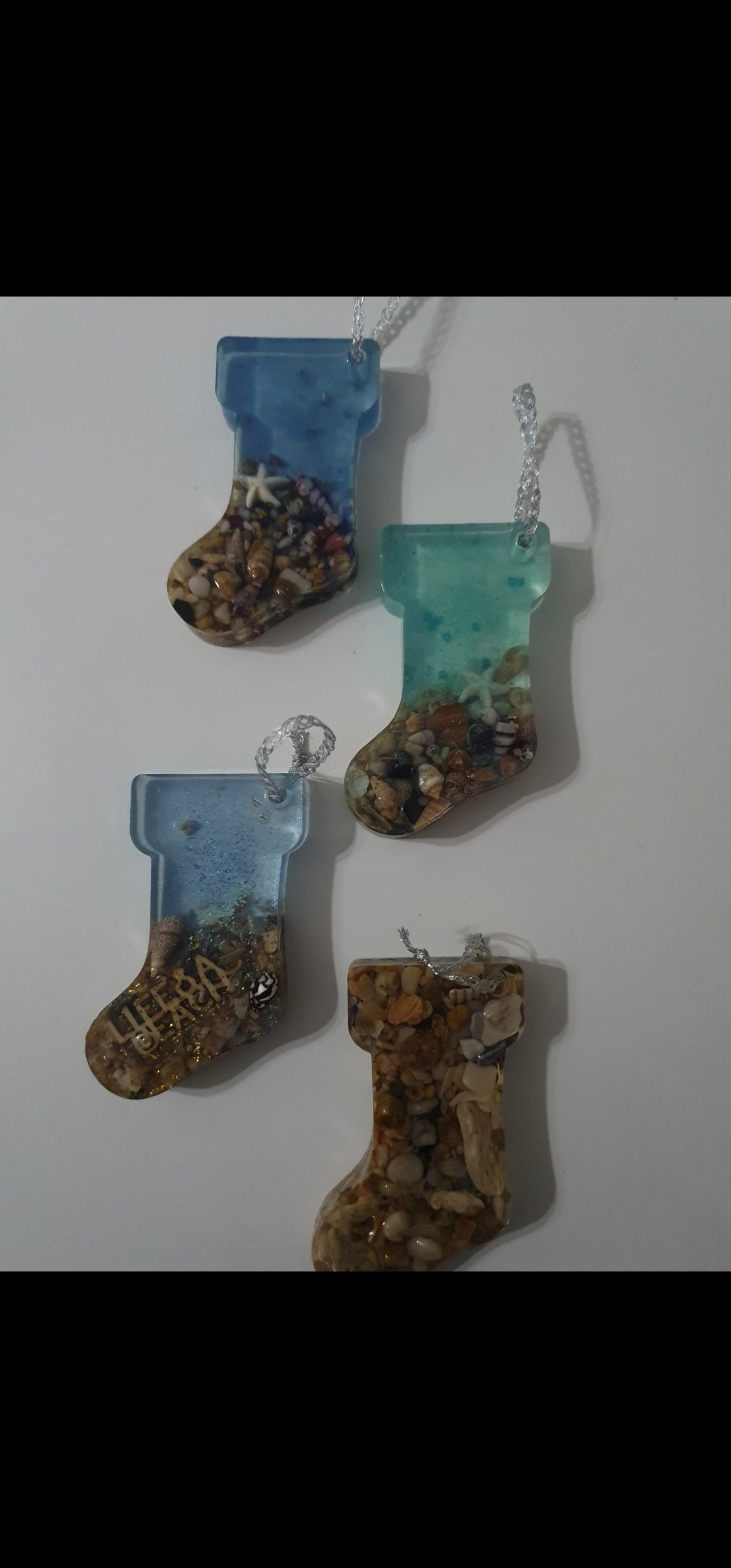 Christmas ornaments - seascape stockings