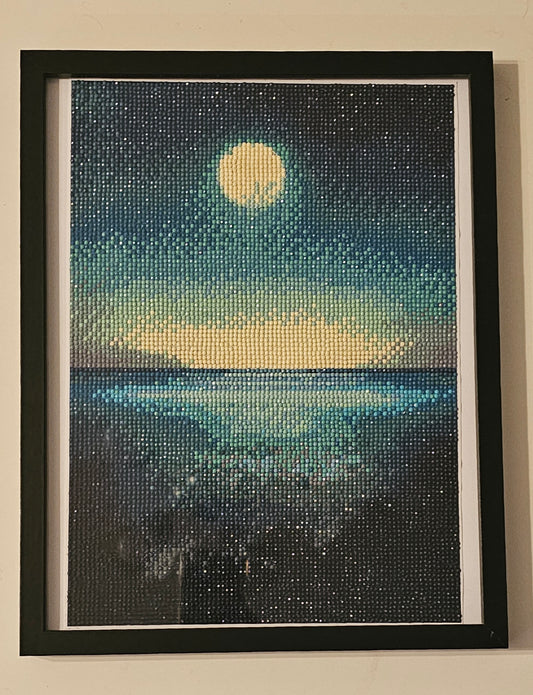 Groovy baby framed artwork - Ocean moonrise