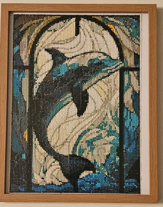 Groovy baby framed wall art - Dolphin freedom (Art that Advocates)