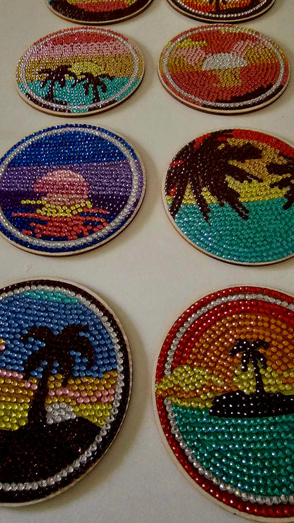 Endless summer retro surf coasters