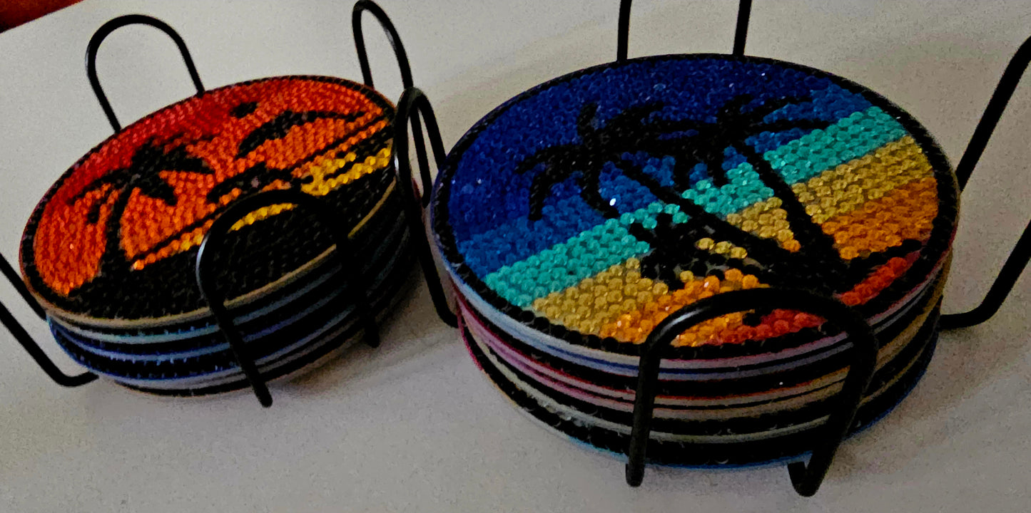 Tropical palms coasters