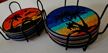 Tropical palms coasters