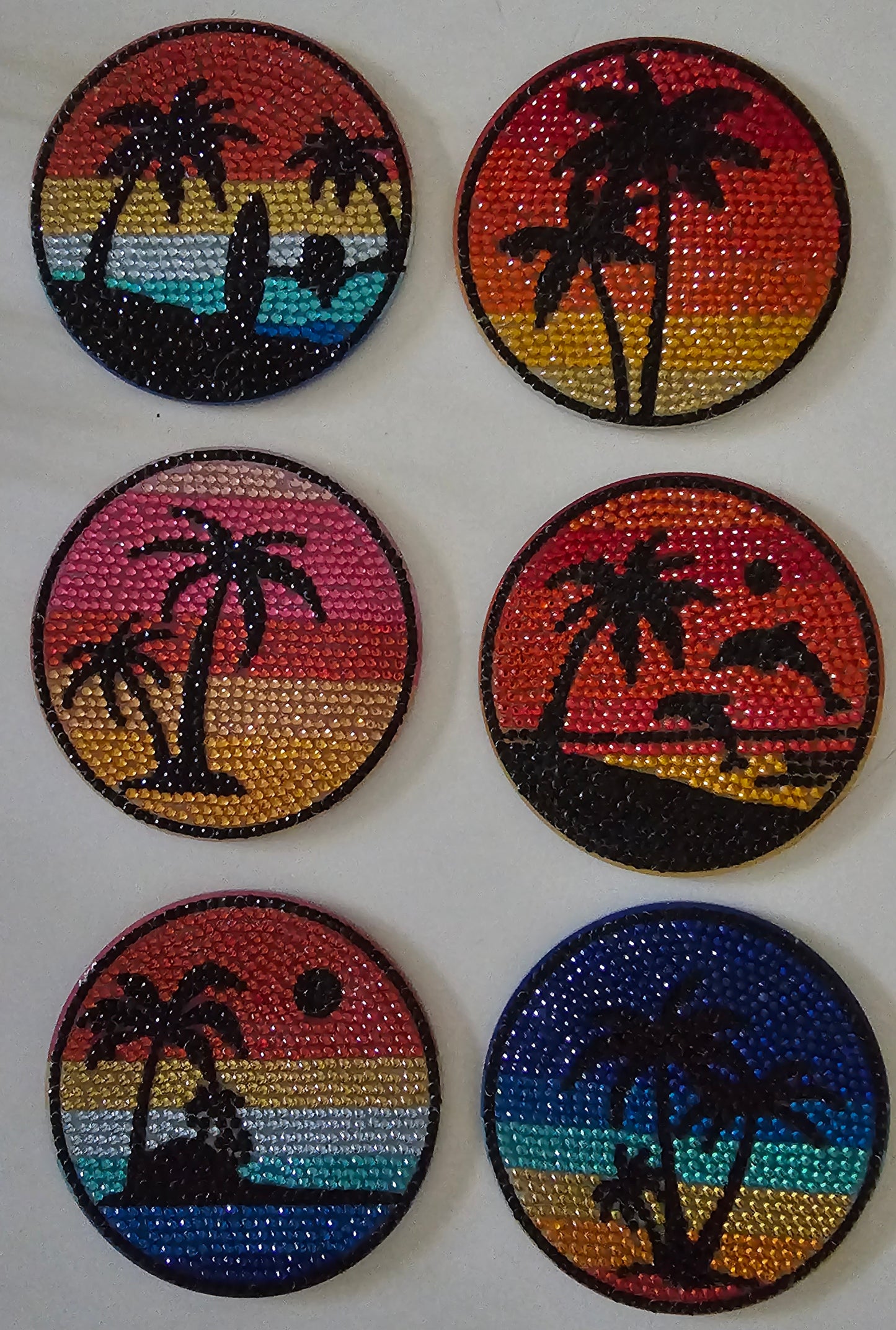 Tropical palms coasters