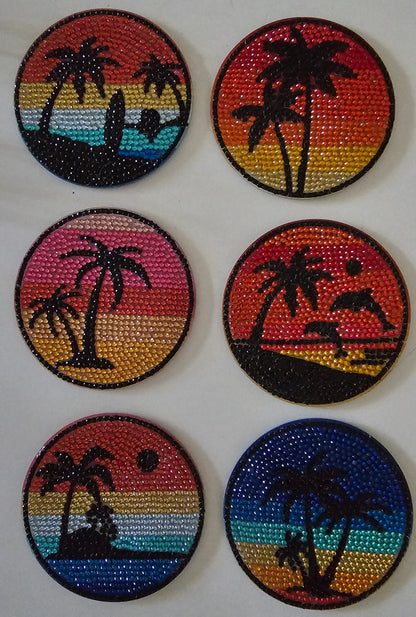 Tropical palms coasters