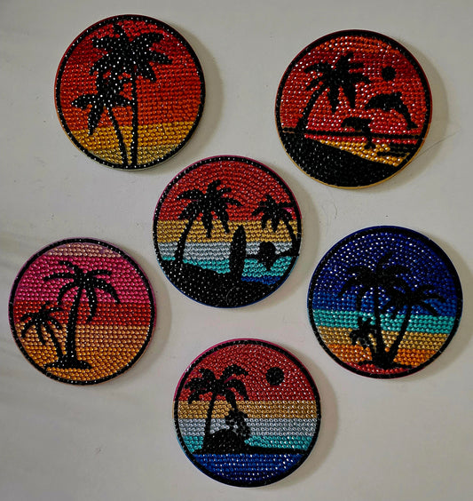 Tropical palms coasters