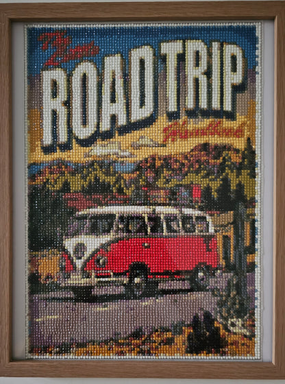 Groovy Baby framed retro inspired artwork - Kombi beach escape