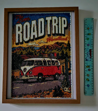 Groovy Baby framed retro inspired artwork - Kombi beach escape