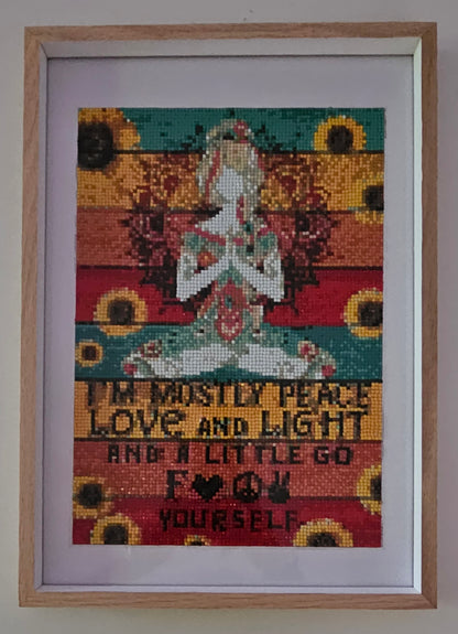 Groovy baby framed artwork - Peace mantra (Art that Advocates)