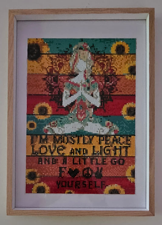 Groovy baby framed artwork - Peace mantra (Art that Advocates)