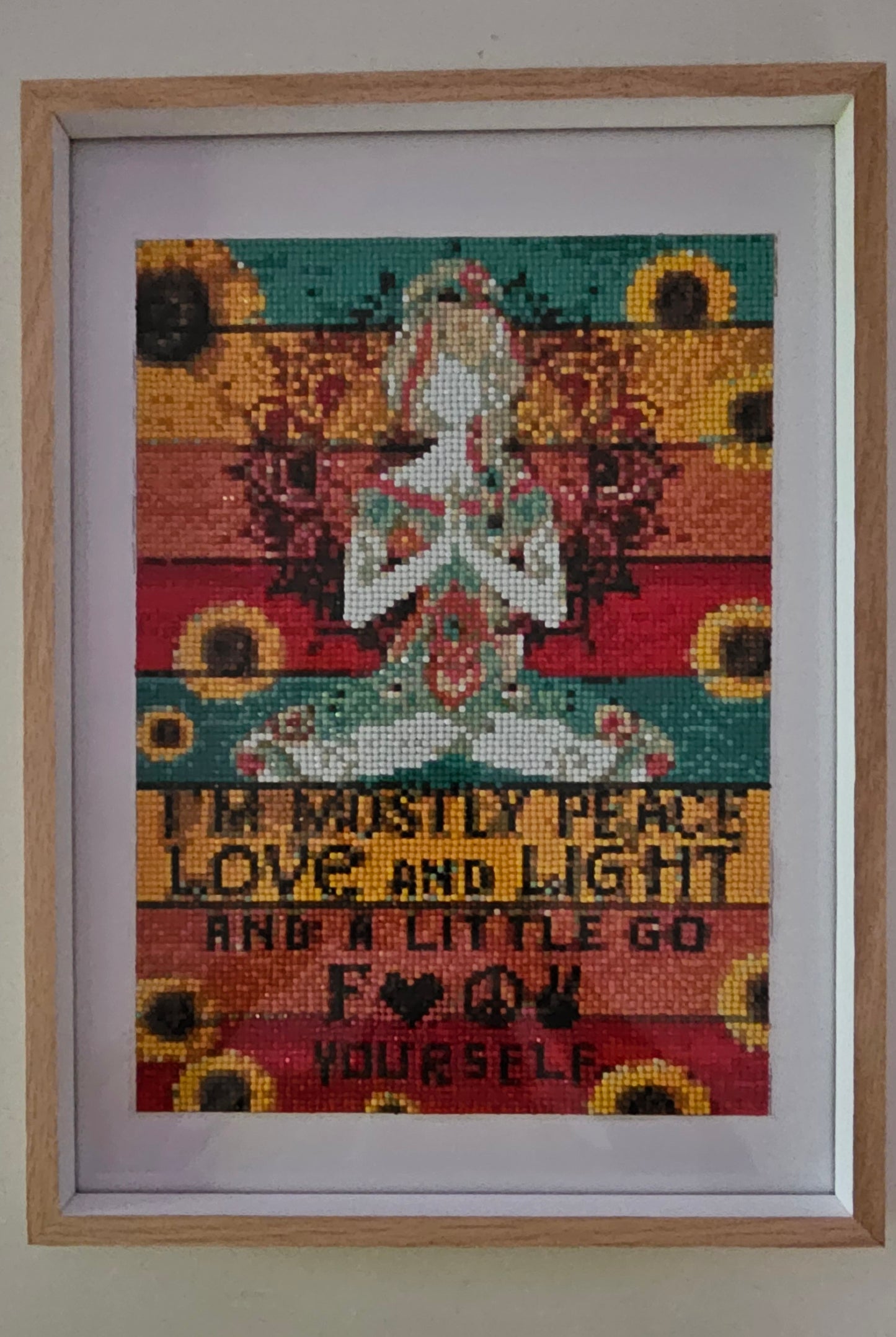 Groovy baby framed artwork - Peace mantra (Art that Advocates)