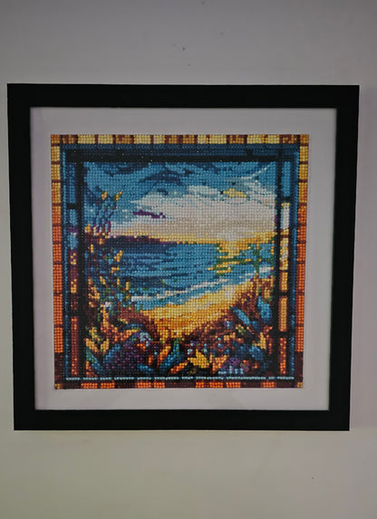 Groovy baby framed artwork - Coastal mosaic