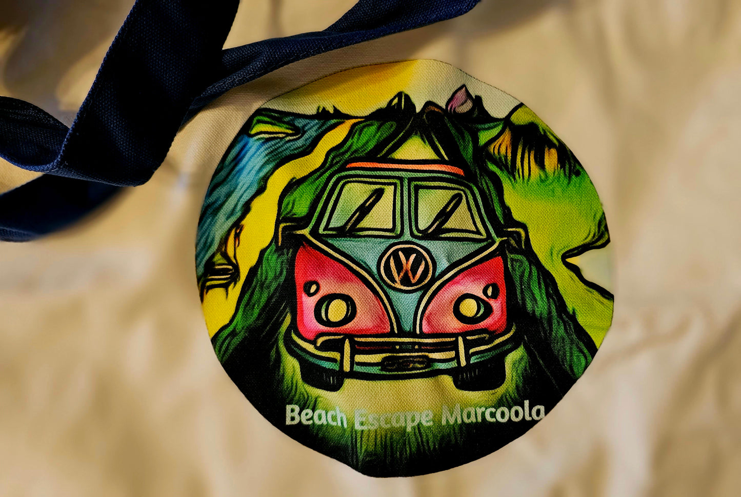 Marcoola Beach merchandise - Beach bag/ tote bag with zip (Beach Escape logo)