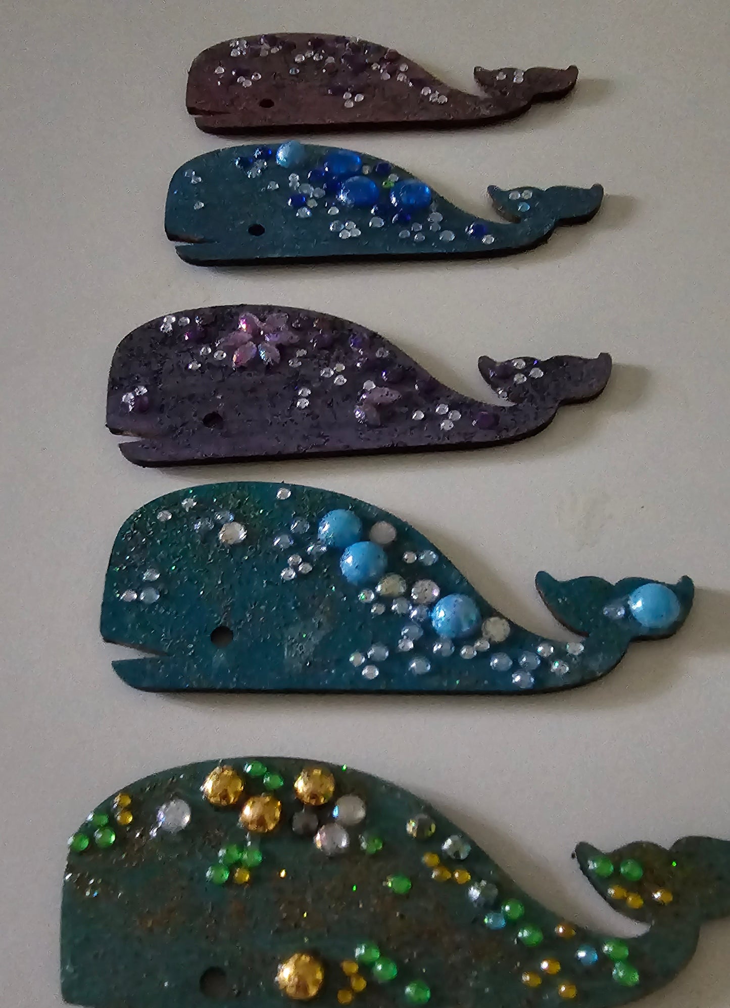 Wooden handmade fridge magnets - Whale love