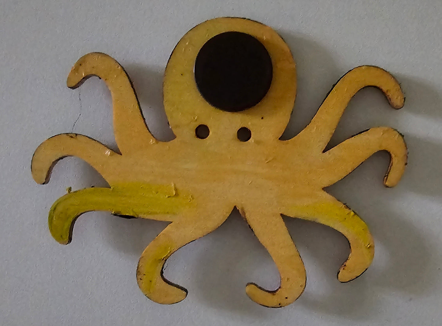 Wooden handmade fridge magnets - Psychedelic octopus