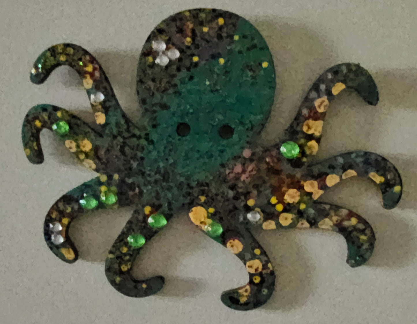 Wooden handmade fridge magnets - Psychedelic octopus