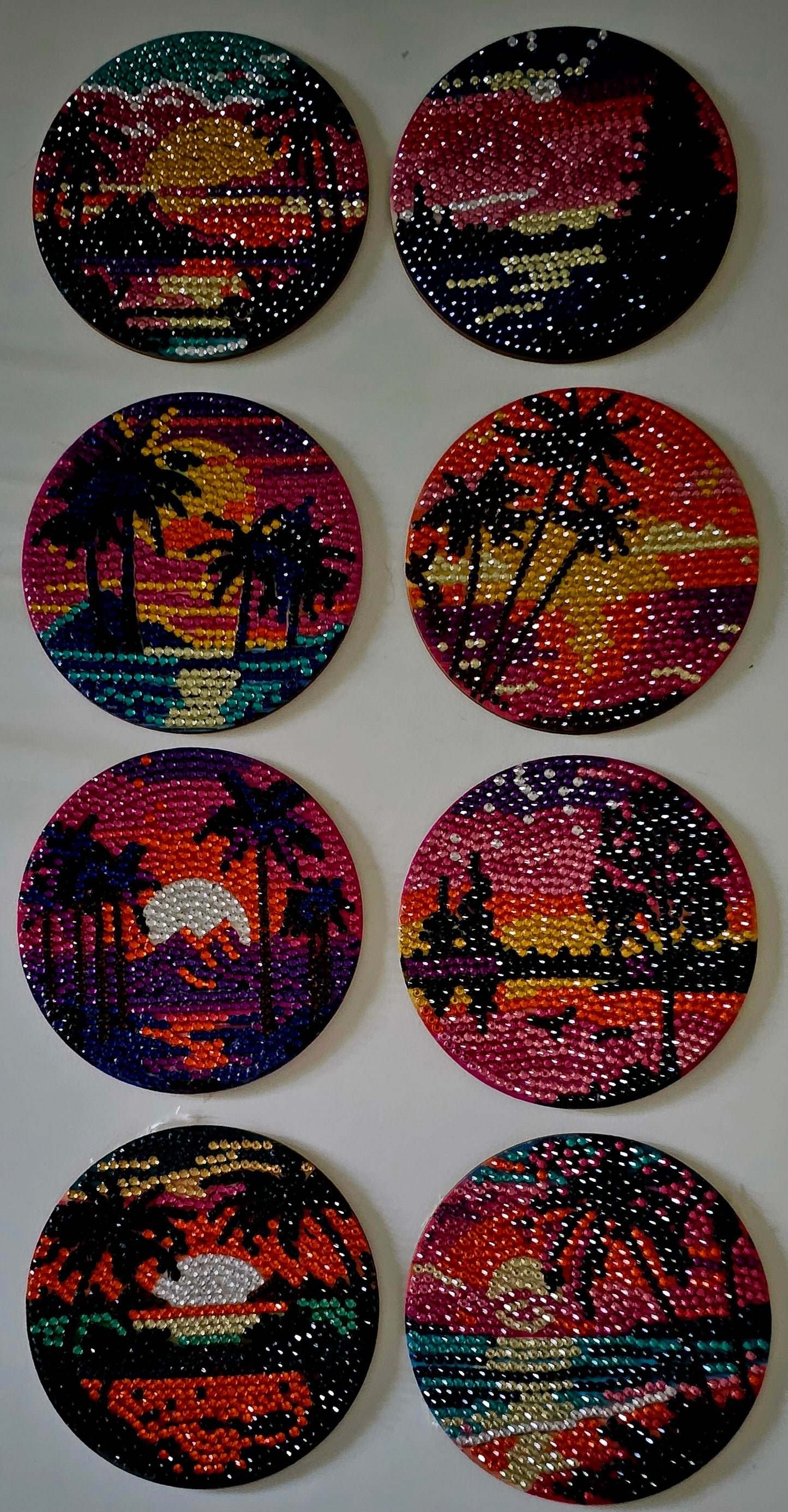 West Coast sunset coaster set