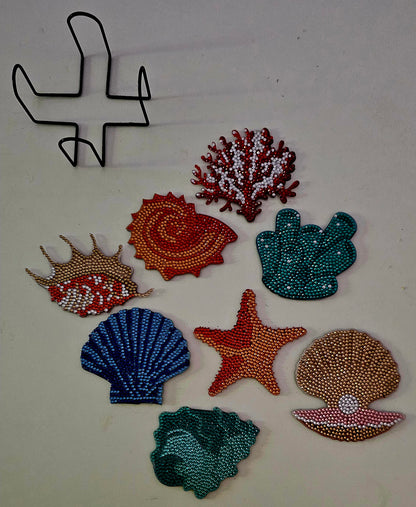 Seashells and Coral coaster set