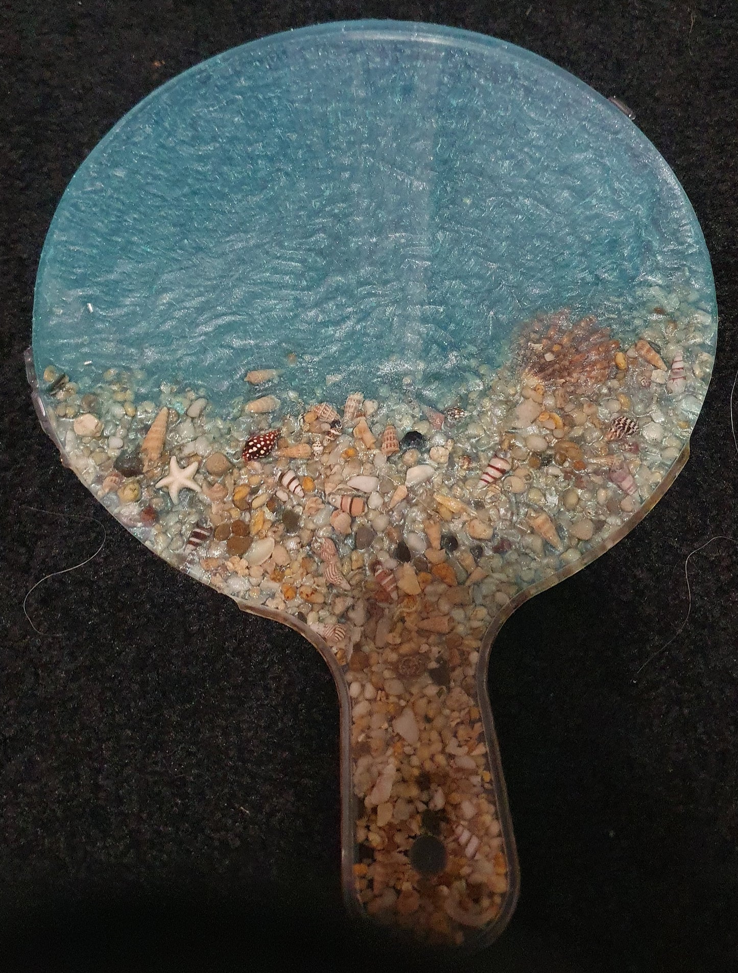 Unique translucent round seascape serving platter/ cheese board/ grazing board/ charcuterie board