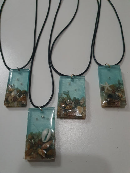 Wearable art - handmade seascape pendant/ necklace