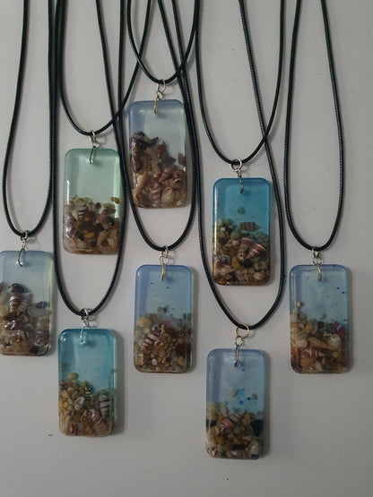 Wearable art - handmade seascape pendant/ necklace