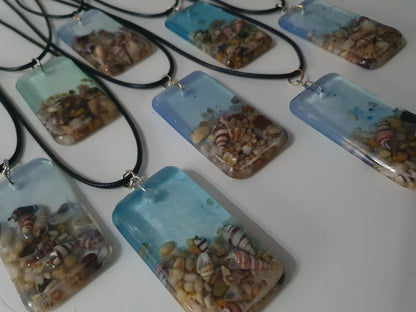 Wearable art - handmade seascape pendant/ necklace