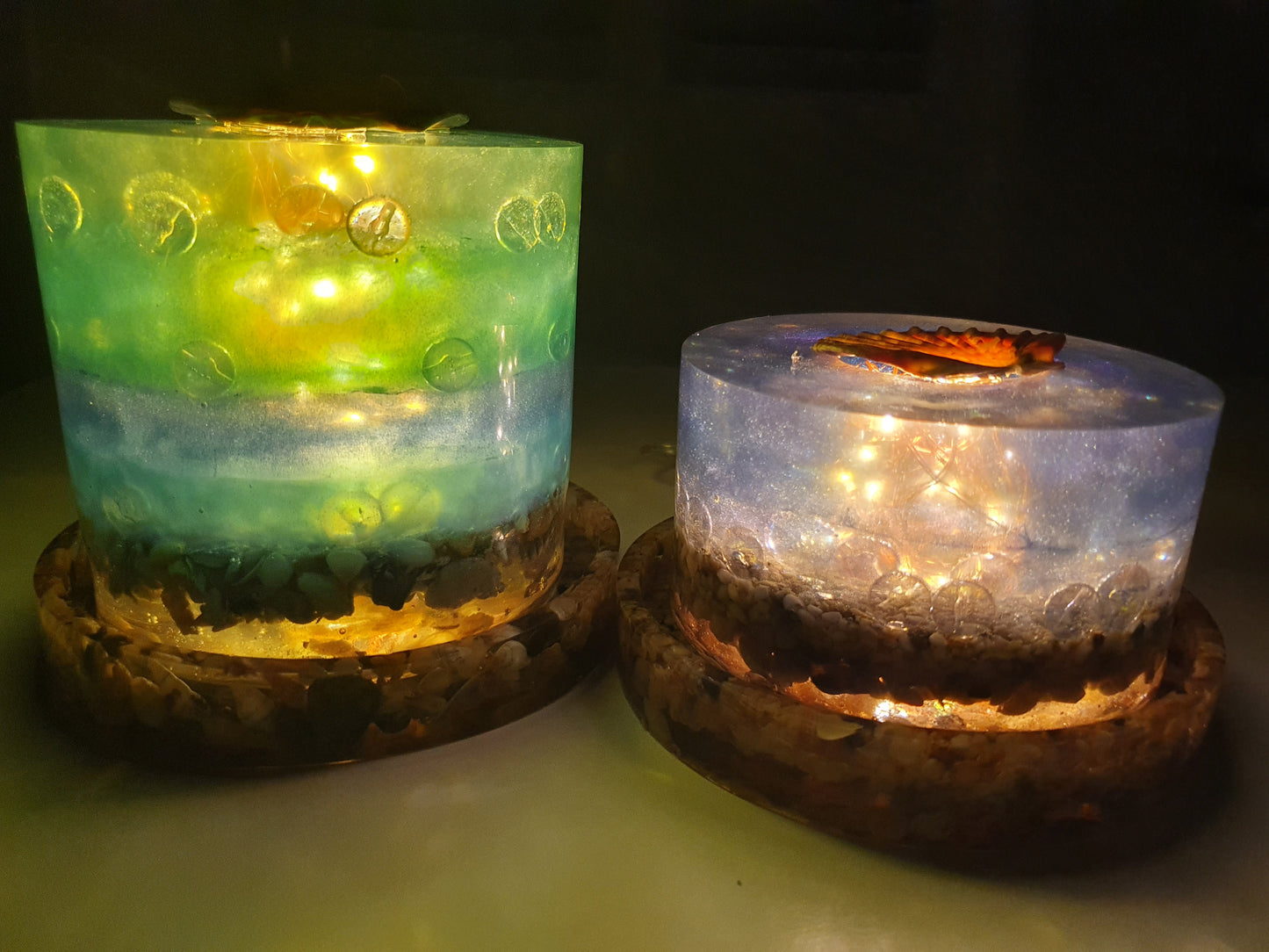 Magical ocean themed and universe inspired battery operated table lamps