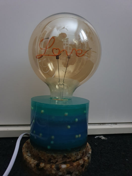 Love the turquoise blues - Round love lamp