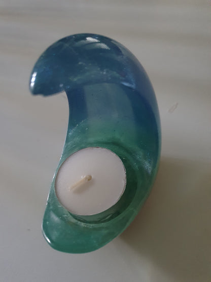 Ocean wave tealight candle holder