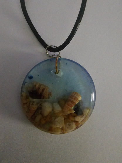 Wearable art - handmade seascape pendant/ necklace