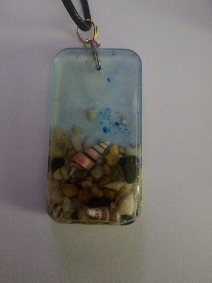 Wearable art - handmade seascape pendant/ necklace