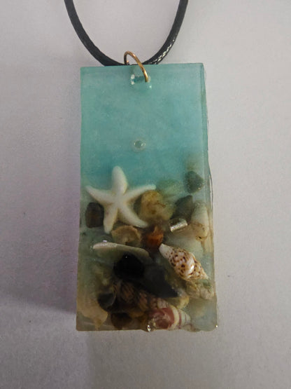 Wearable art - handmade seascape pendant/ necklace